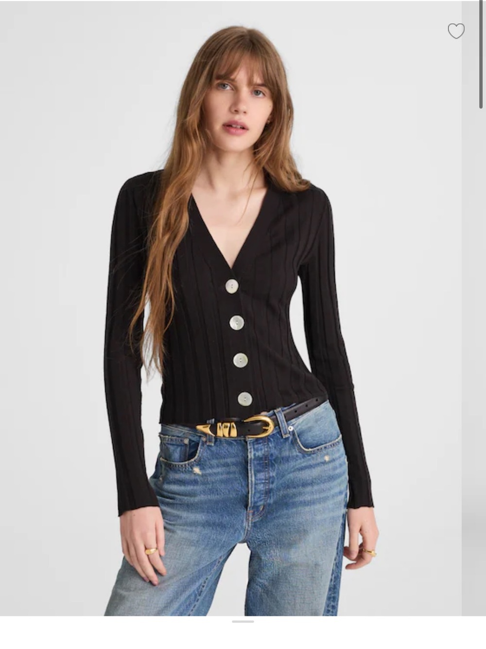 Madewell Brown Ribbed Button-Front Cardigan